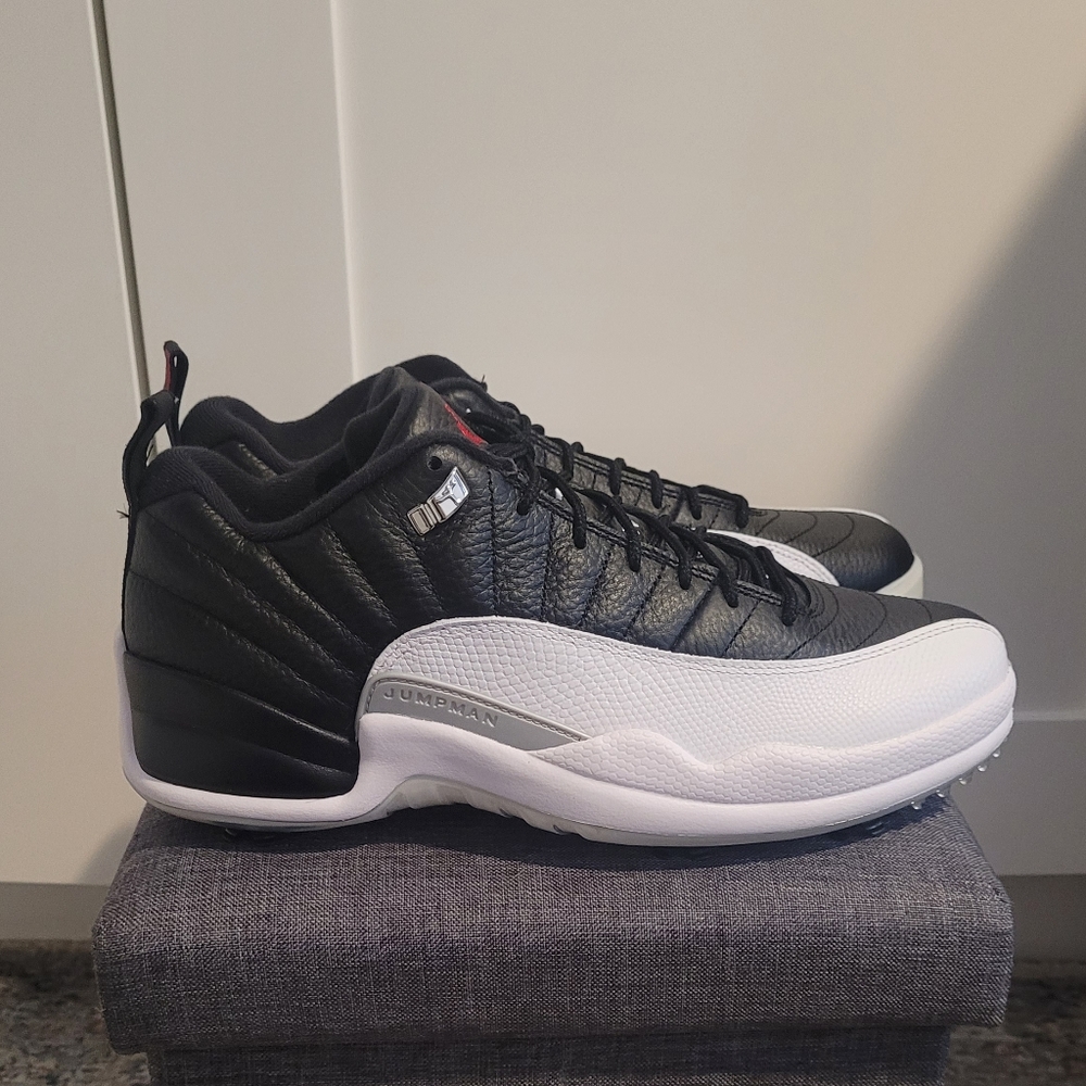 Nike Air Jordan XII Low G Golf Shoes Black/White/Varsity Red, New, men's size 11